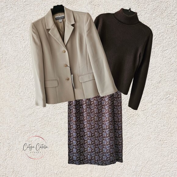 Petite Sophisticate Vintage Single-Breasted Blazer | NWT | 10P | Bone/Cream - Picture 7 of 16